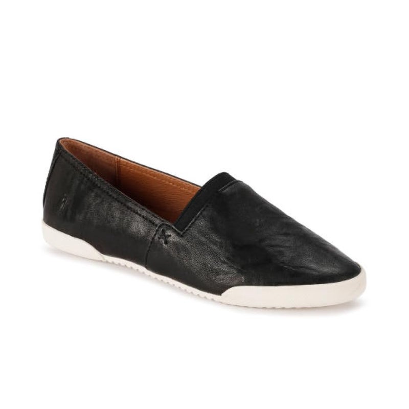 Frye Melanie Slip On Shoes for Women Crafted from Premium Leather with White Rubber Toe Bumpers and Soles, Leather Lining, and Removable Footbeds â€“ 1 Â¼â€ Outsole, Black - 7.5 M - Image 1